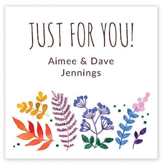 Watercolor Botanical Square Gift Stickers